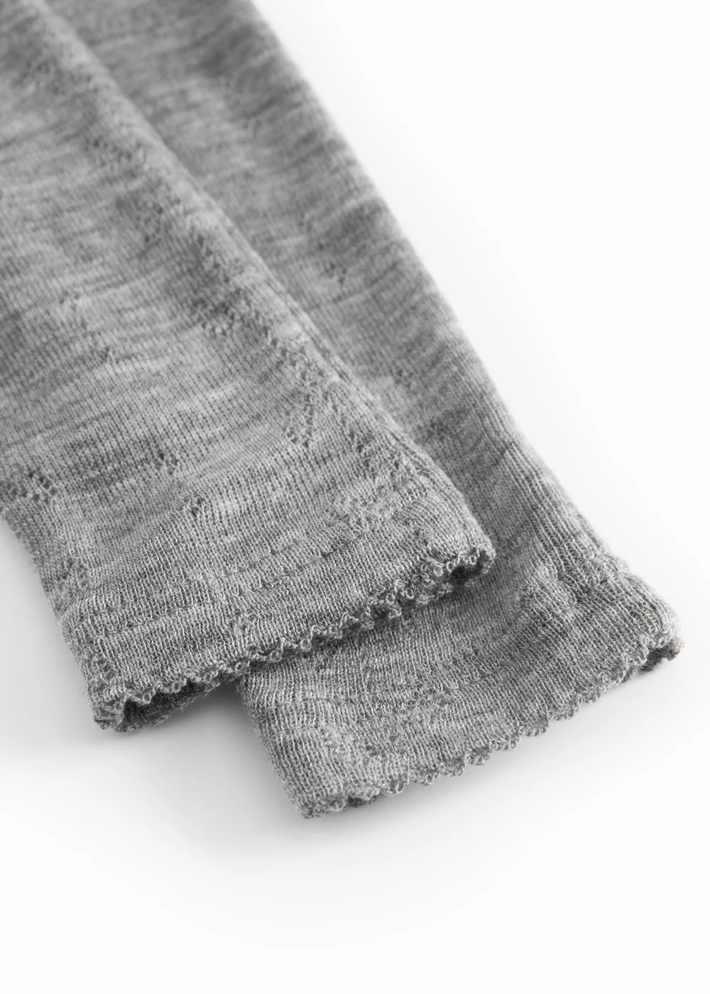Piva, Uld Pointelle Bukser - Grey Melange - Image 3