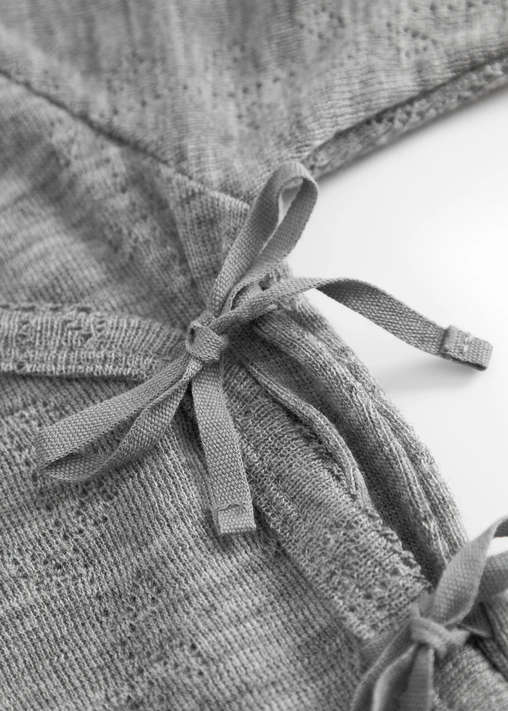 Rula, Uld Pointelle Heldragt - Grey Melange - Image 3