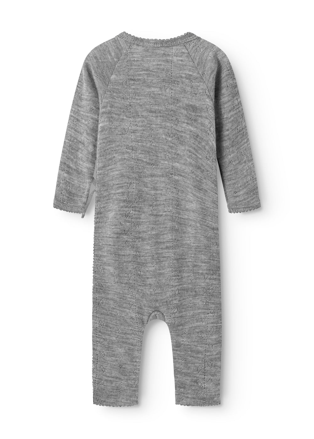 Rula, Uld Pointelle Heldragt - Grey Melange - Image 4