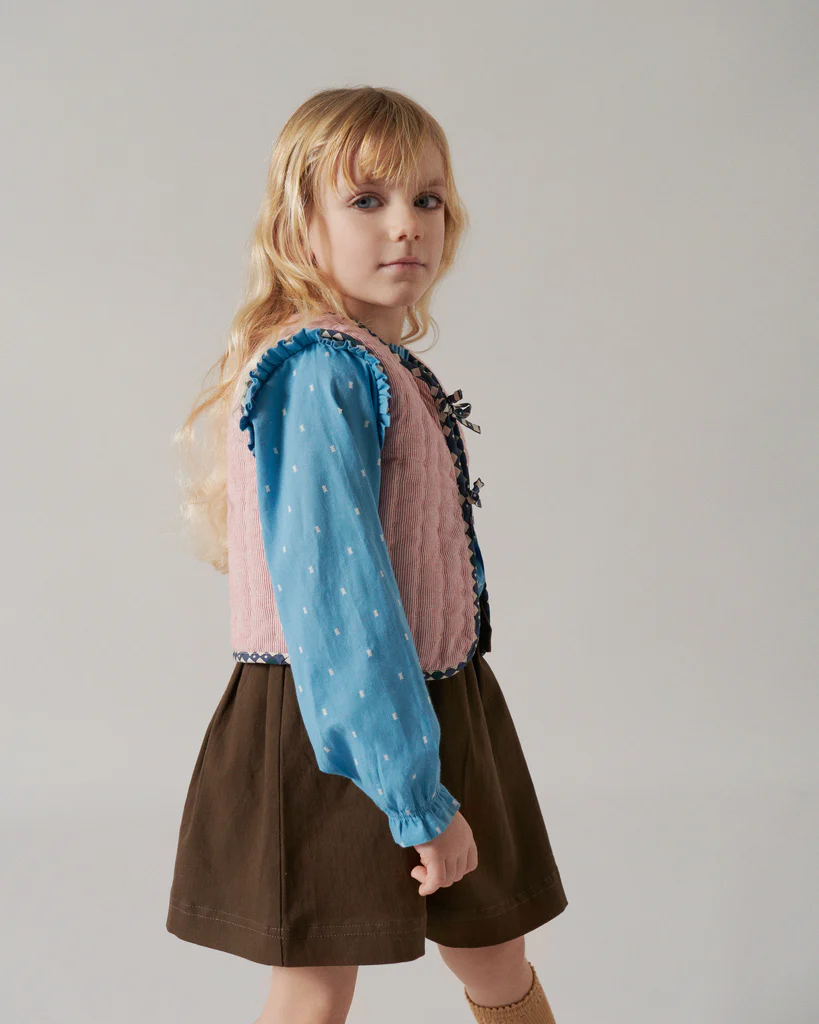 Takaia LS, Bluse - Clear Blue Dobby - Image 4