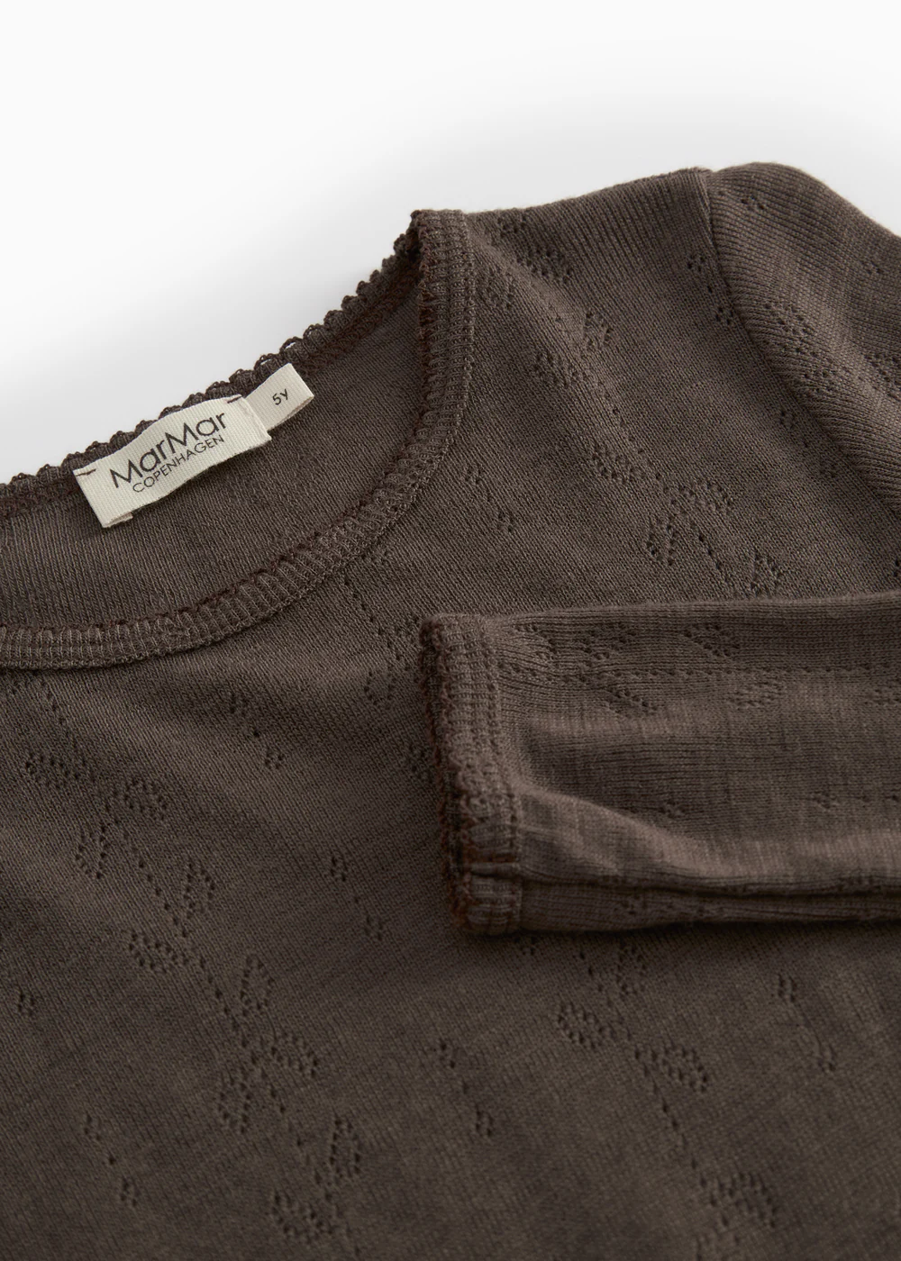 Tamra, Uld Pointelle T-shirt - Terre - Image 3