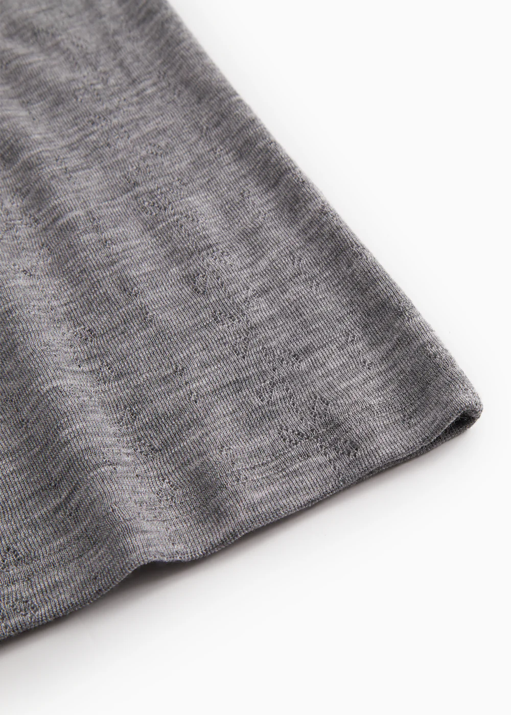 Tevo W, Uld Pointelle Undertrøje - Grey Melange - Image 4