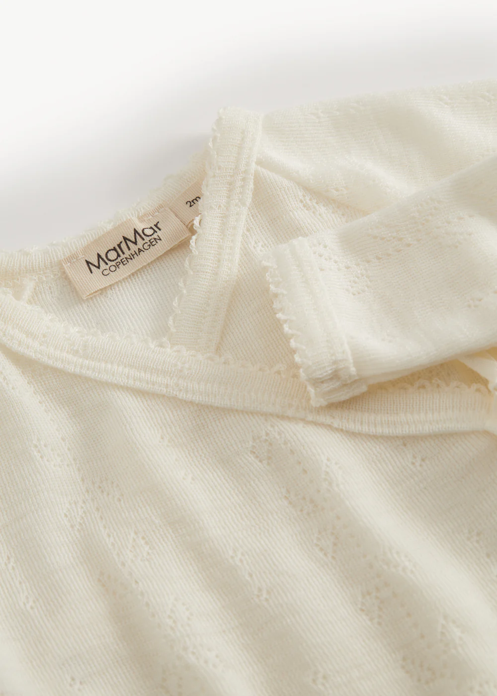 Tut Wrap LS, Uld Pointelle Bluse - Natural - Image 3