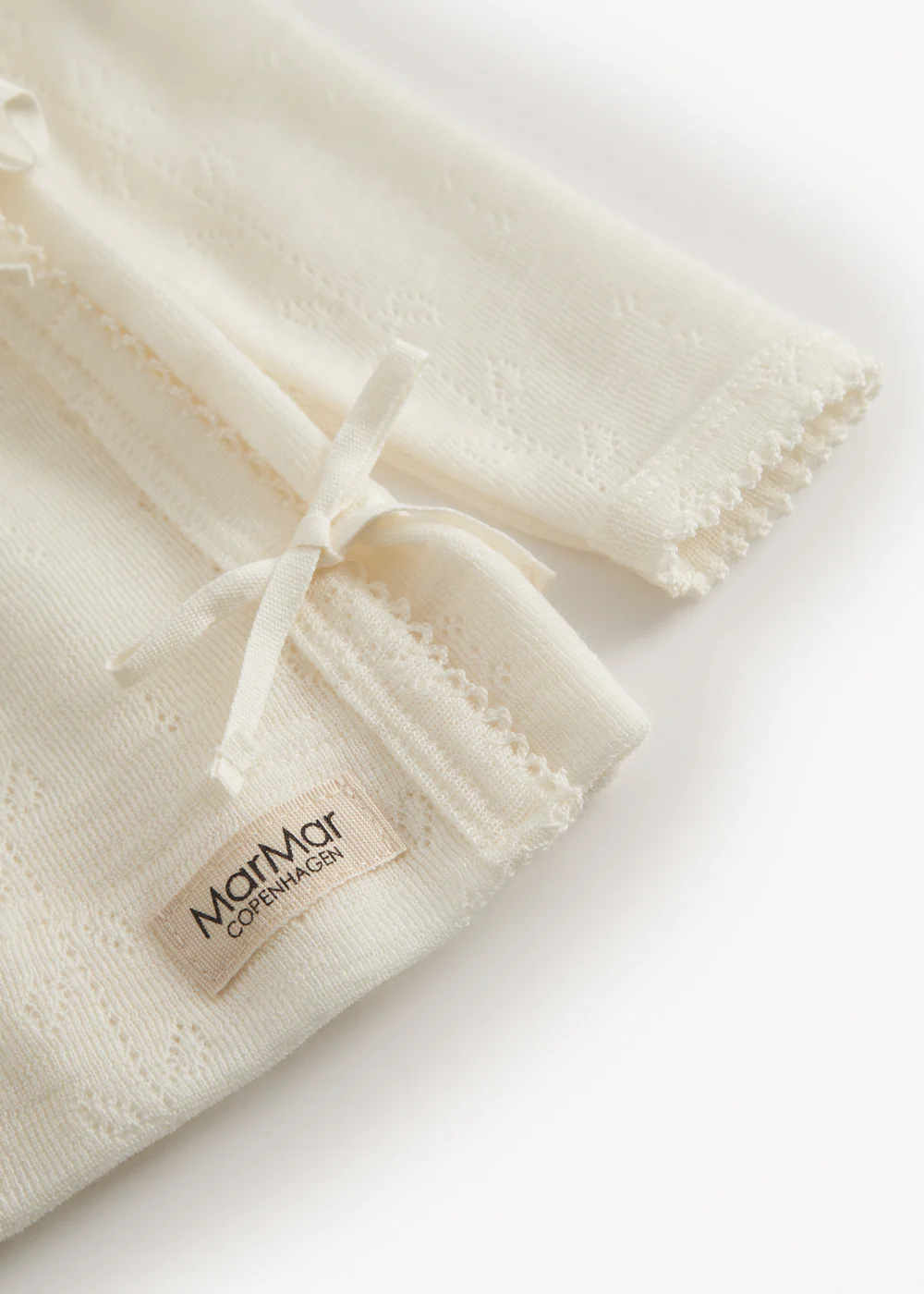 Tut Wrap LS, Uld Pointelle Bluse - Natural - Image 4