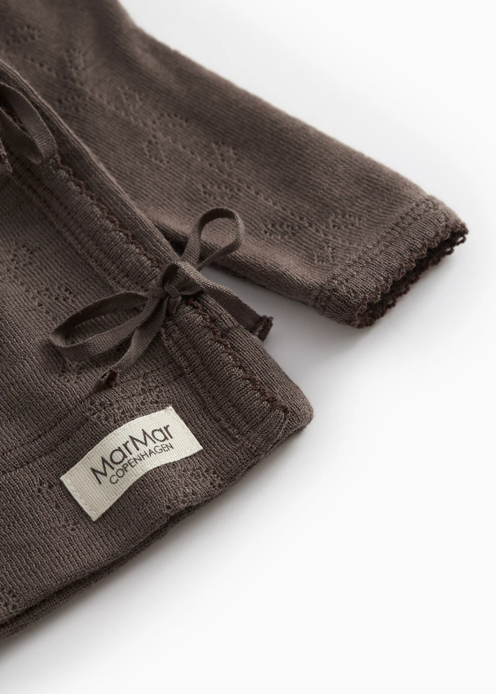 Tut Wrap LS, Uld Pointelle Bluse - Terre - Image 4